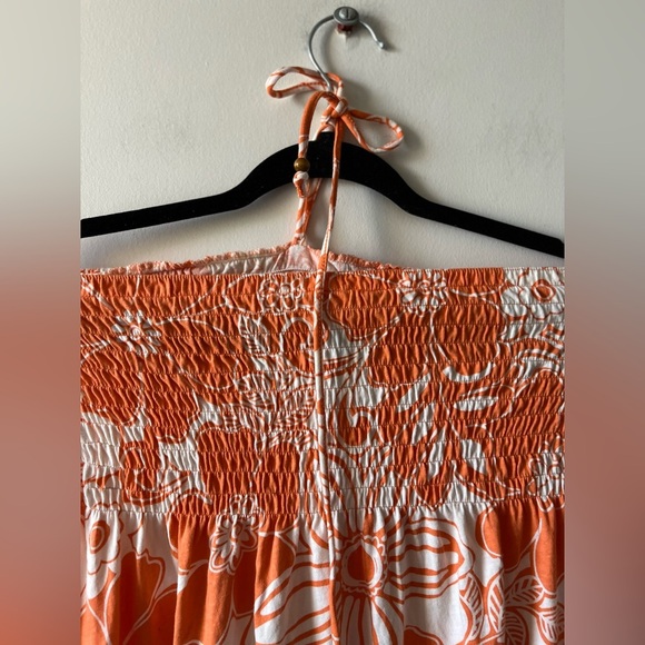 Aeropostale Orange Hawaiian-Theme Summer Halter Dress - Picture 4 of 6